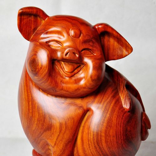 花梨工艺品摆件 客厅装饰品 福猪